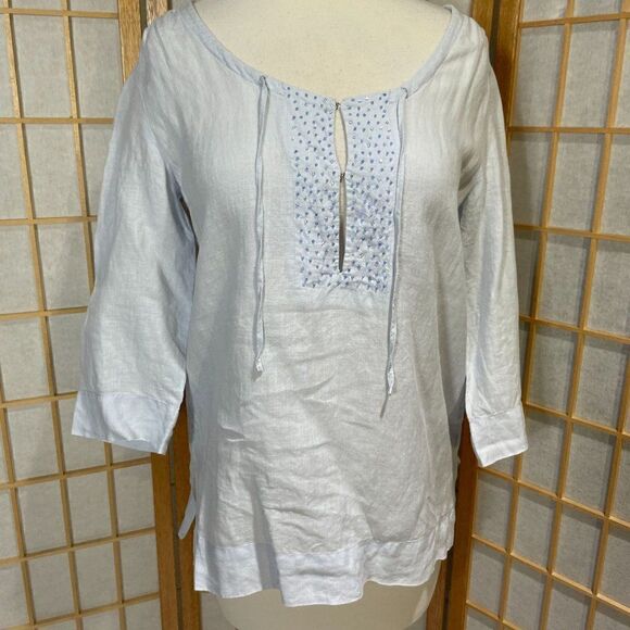 Eileen Fisher XS Irish Linen Blouse - Picture 7 of 16